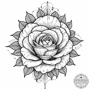 Tattoo sketch, nature's algorithm bloom, a de... - эскиз тату (№1752434284_0, 13.07.2025 19:18) — tattoo-photo.ru