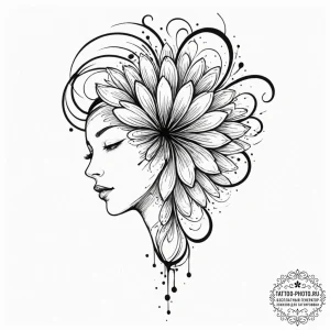Tattoo sketch, ink blob becoming life, an abs... - эскиз тату (№1752434978_0, 13.07.2025 19:29) — tattoo-photo.ru