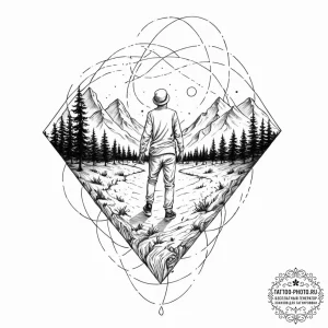 Tattoo sketch, reality's unraveling thread, a... - эскиз тату (№1752435846_0, 13.07.2025 19:44) — tattoo-photo.ru