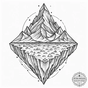 Tattoo sketch, iceberg of information, a mass... - эскиз тату (№1752436979_0, 13.07.2025 20:02) — tattoo-photo.ru