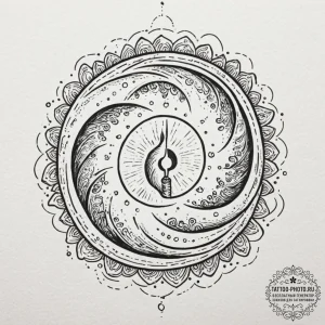 Tattoo sketch, intuition's guiding light, a s... - эскиз тату (№1752437065_0, 13.07.2025 20:04) — tattoo-photo.ru