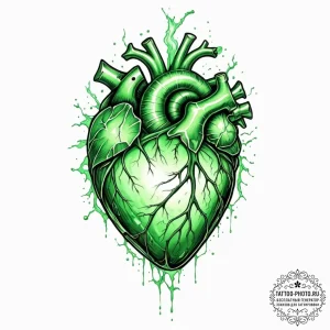 Tattoo sketch, kryptonite heart, a stylized h... - эскиз тату (№1752438193_0, 13.07.2025 20:23) — tattoo-photo.ru