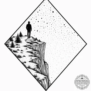 Tattoo sketch, horizon of choices, a stylized... - эскиз тату (№1752439813_0, 13.07.2025 20:50) — tattoo-photo.ru