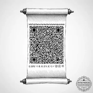 Tattoo sketch, ancient scroll unfurling to re... - эскиз тату (№1752440301_0, 13.07.2025 20:58) — tattoo-photo.ru