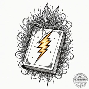 Tattoo sketch, thunderclap of innovation, a d... - эскиз тату (№1752441665_0, 13.07.2025 21:21) — tattoo-photo.ru