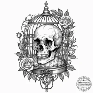 Tattoo sketch, gilded cage of comfort, an orn... - эскиз тату (№1752442171_0, 13.07.2025 21:29) — tattoo-photo.ru