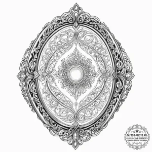 Tattoo sketch, keepsake locket, digital photo... - эскиз тату (№1752443099_0, 13.07.2025 21:44) — tattoo-photo.ru