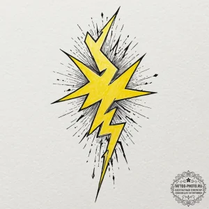 Tattoo sketch, yellow lightning, data strike,... - эскиз тату (№1752443940_0, 13.07.2025 21:59) — tattoo-photo.ru