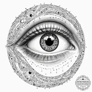 Tattoo sketch, enigmatic eye of ai, a highly... - эскиз тату (№1752446211_0, 13.07.2025 22:36) — tattoo-photo.ru