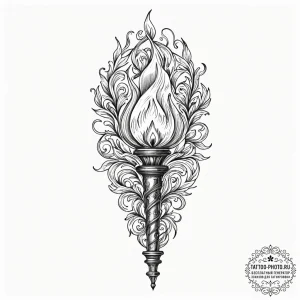 Tattoo sketch, torch of truth, luminous flame... - эскиз тату (№1752446625_0, 13.07.2025 22:43) — tattoo-photo.ru