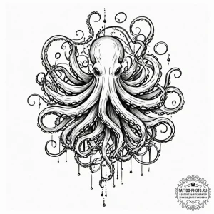Tattoo sketch, oceanic octopodes, data tentac... - эскиз тату (№1752446794_0, 13.07.2025 22:46) — tattoo-photo.ru