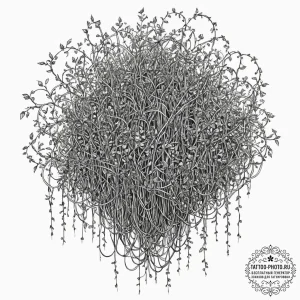 Tattoo sketch, undergrowth of data vines, a d... - эскиз тату (№1752447644_0, 13.07.2025 23:00) — tattoo-photo.ru