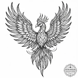 Tattoo sketch, stained glass phoenix, light o... - эскиз тату (№1752447981_0, 13.07.2025 23:06) — tattoo-photo.ru