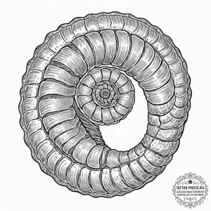 Tattoo sketch, prehistoric digital fossil, a... - эскиз тату (№1752448481_0, 13.07.2025 23:14) — tattoo-photo.ru