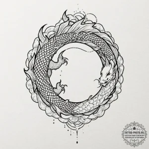 Tattoo sketch, urban myth weaver, a stylized... - эскиз тату (№1752449071_0, 13.07.2025 23:24) — tattoo-photo.ru