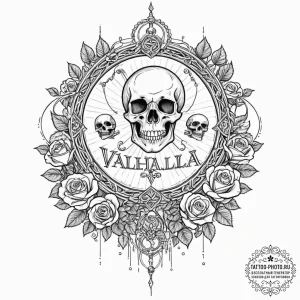 Tattoo sketch, valhalla gateway (digital), a... - эскиз тату (№1752449404_0, 13.07.2025 23:30) — tattoo-photo.ru