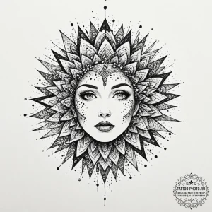 Tattoo sketch, controlled chaos: an explosion... - эскиз тату (№1752449819_0, 13.07.2025 23:36) — tattoo-photo.ru