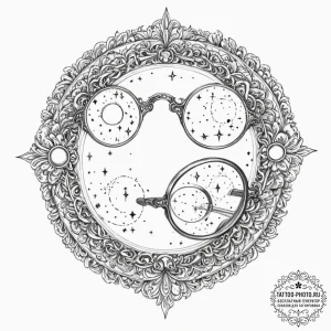Tattoo sketch, star-gazer's spectacles, a pai... - эскиз тату (№1752450410_0, 13.07.2025 23:46) — tattoo-photo.ru