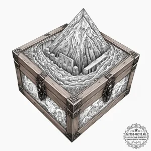Tattoo sketch, keepsake box of forgotten futu... - эскиз тату (№1752450661_0, 13.07.2025 23:51) — tattoo-photo.ru