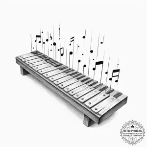 Tattoo sketch, xylophone bridge, harmonic dat... - эскиз тату (№1752451334_0, 14.07.2025 00:02) — tattoo-photo.ru