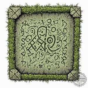 Tattoo sketch, time-worn tablet, digital rune... - эскиз тату (№1752451585_0, 14.07.2025 00:06) — tattoo-photo.ru