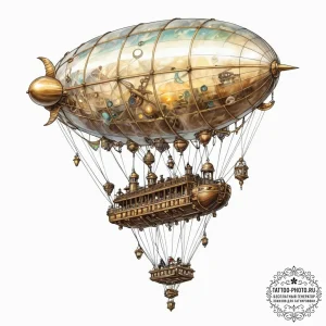 Tattoo sketch, zeppelin of zestful dreams, a... - эскиз тату (№1752451669_0, 14.07.2025 00:07) — tattoo-photo.ru