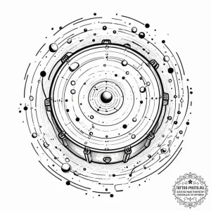 Tattoo sketch, rhythm of the universe (abstra... - эскиз тату (№1752451752_0, 14.07.2025 00:09) — tattoo-photo.ru