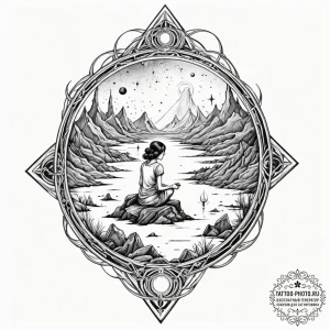 Tattoo sketch, orphaned ai core, a single, gl... - эскиз тату (№1752453091_0, 14.07.2025 00:31) — tattoo-photo.ru