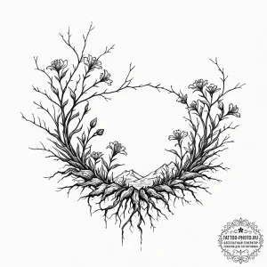 Tattoo sketch, cracked earth, blooming data:... - эскиз тату (№1752453509_0, 14.07.2025 00:38) — tattoo-photo.ru