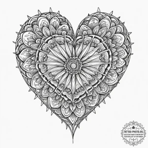 Tattoo sketch, kaleidoscope heart, a human he... - эскиз тату (№1752453927_0, 14.07.2025 00:45) — tattoo-photo.ru