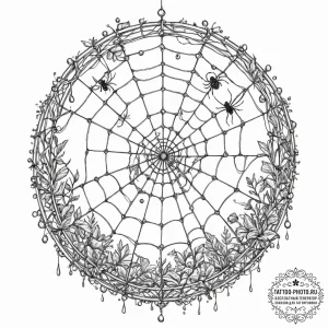 Tattoo sketch, glimmering web of life, a deta... - эскиз тату (№1752454179_0, 14.07.2025 00:49) — tattoo-photo.ru