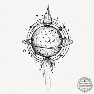 Tattoo sketch, captive comet: a small, brilli... - эскиз тату (№1752454511_0, 14.07.2025 00:55) — tattoo-photo.ru