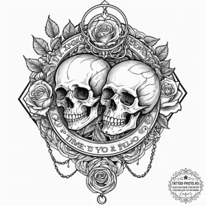 Tattoo sketch, yo-yo of time loops, a classic... - эскиз тату (№1752454932_0, 14.07.2025 01:02) — tattoo-photo.ru