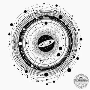 Tattoo sketch, rhythm of the universe (abstra... - эскиз тату (№1752455269_0, 14.07.2025 01:07) — tattoo-photo.ru