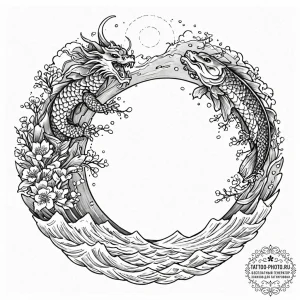 Tattoo sketch, tidal pool of time, a small, s... - эскиз тату (№1752455947_0, 14.07.2025 01:19) — tattoo-photo.ru