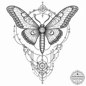 Tattoo sketch, an atlas moth with a circuit b... - эскиз тату (№1752456698_0, 14.07.2025 01:31) — tattoo-photo.ru
