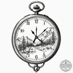 Tattoo sketch, paradoxical pocket watch, a vi... - эскиз тату (№1752457793_0, 14.07.2025 01:49) — tattoo-photo.ru