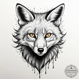 Tattoo sketch, fear eater fox, a cunning fox,... - эскиз тату (№1752458042_0, 14.07.2025 01:54) — tattoo-photo.ru