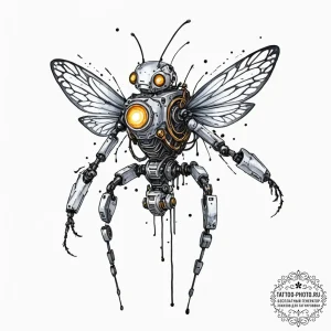 Tattoo sketch, xylophagous robot, consuming t... - эскиз тату (№1752458543_0, 14.07.2025 02:02) — tattoo-photo.ru