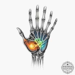 Tattoo sketch, x-ray hand, healing aura, a st... - эскиз тату (№1752459044_0, 14.07.2025 02:10) — tattoo-photo.ru