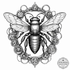 Tattoo sketch, industrialized insect, a delic... - эскиз тату (№1752459801_0, 14.07.2025 02:23) — tattoo-photo.ru