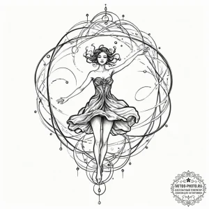 Tattoo sketch, soul's quantum signature, a su... - эскиз тату (№1752459885_0, 14.07.2025 02:24) — tattoo-photo.ru