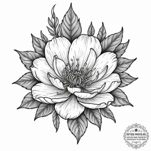 Tattoo sketch, bullet piercing a delicate flo... - эскиз тату (№1752460386_0, 14.07.2025 02:33) — tattoo-photo.ru