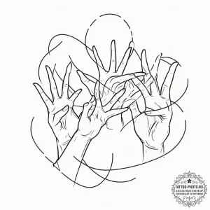 Tattoo sketch, invisible threads of connectio... - эскиз тату (№1752460884_0, 14.07.2025 02:41) — tattoo-photo.ru