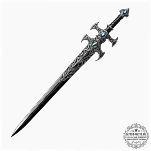 Tattoo sketch, obsidian blade, cosmic edge, a... - эскиз тату (№1752462397_0, 14.07.2025 03:06) — tattoo-photo.ru