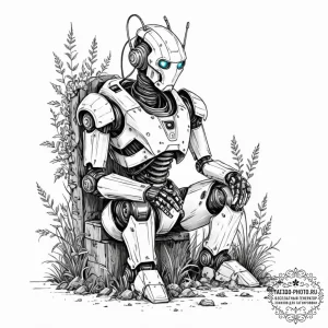 Tattoo sketch, sentinel of the forgotten serv... - эскиз тату (№1752463503_0, 14.07.2025 03:25) — tattoo-photo.ru