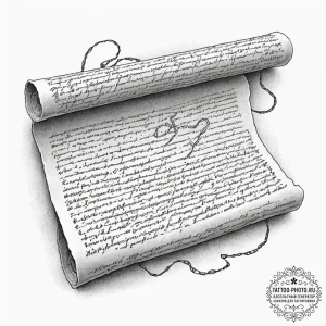 Tattoo sketch, infinite scroll of lore, a sin... - эскиз тату (№1752463925_0, 14.07.2025 03:32) — tattoo-photo.ru