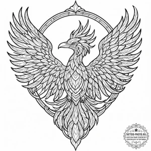 Tattoo sketch, stained glass phoenix, light o... - эскиз тату (№1752464089_0, 14.07.2025 03:34) — tattoo-photo.ru
