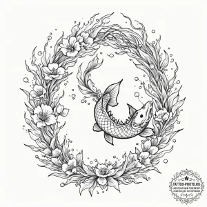 Tattoo sketch, oceanic depths, glowing data r... - эскиз тату (№1752465112_0, 14.07.2025 03:51) — tattoo-photo.ru