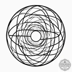 Tattoo sketch, kinetic energy orb, a glowing,... - эскиз тату (№1752465366_0, 14.07.2025 03:56) — tattoo-photo.ru